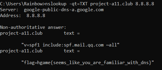 nslookup